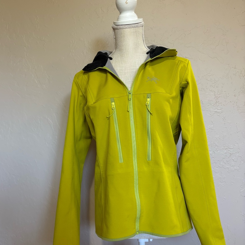 Arc'teryx Women's Lime Green Softshell Jacket with Hood